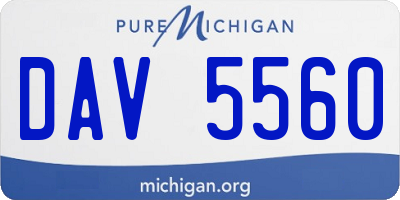 MI license plate DAV5560
