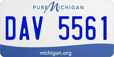 MI license plate DAV5561