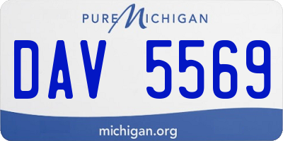 MI license plate DAV5569