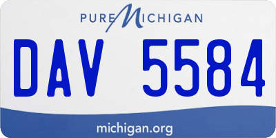 MI license plate DAV5584