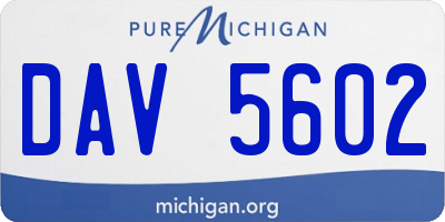 MI license plate DAV5602