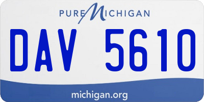 MI license plate DAV5610