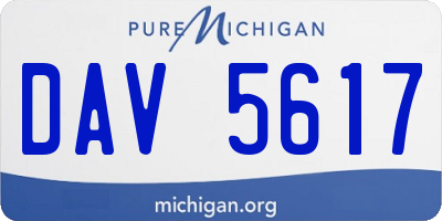 MI license plate DAV5617