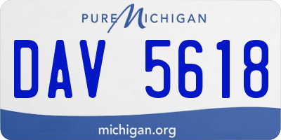 MI license plate DAV5618