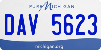 MI license plate DAV5623