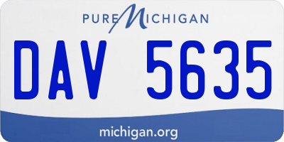 MI license plate DAV5635