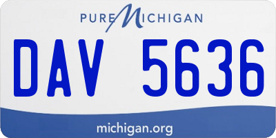 MI license plate DAV5636