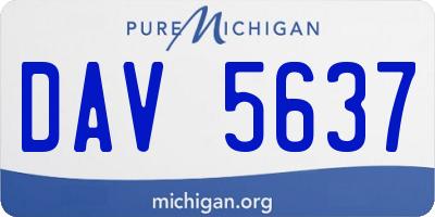 MI license plate DAV5637