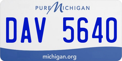 MI license plate DAV5640