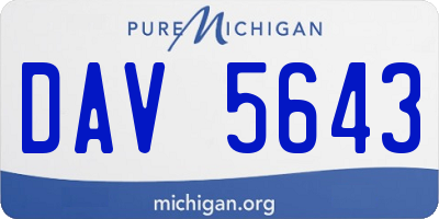 MI license plate DAV5643