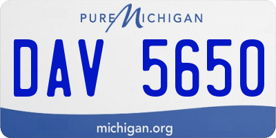 MI license plate DAV5650