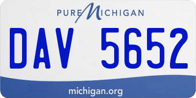 MI license plate DAV5652