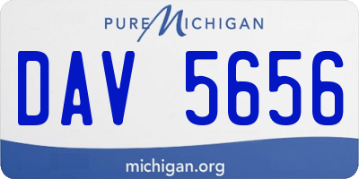 MI license plate DAV5656