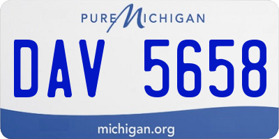 MI license plate DAV5658