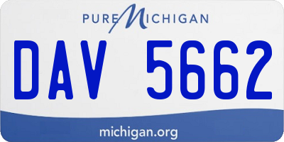 MI license plate DAV5662
