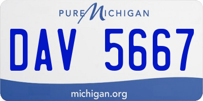MI license plate DAV5667