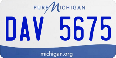 MI license plate DAV5675