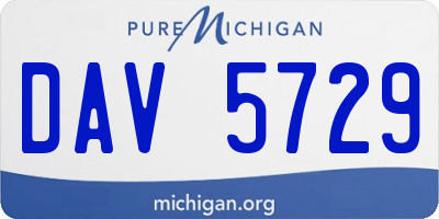 MI license plate DAV5729
