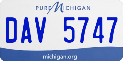 MI license plate DAV5747