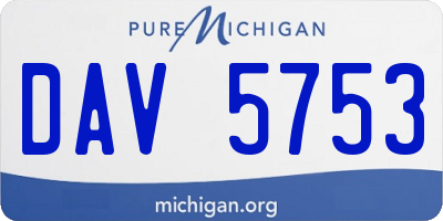 MI license plate DAV5753
