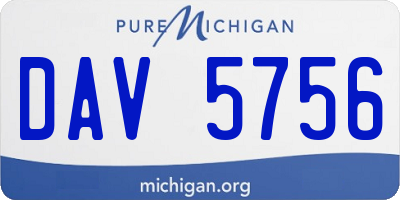 MI license plate DAV5756