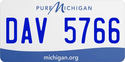 MI license plate DAV5766