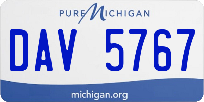 MI license plate DAV5767