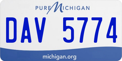 MI license plate DAV5774