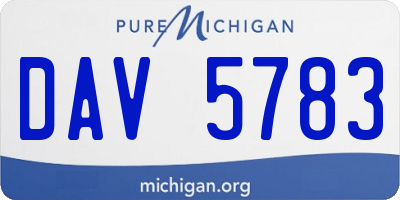 MI license plate DAV5783