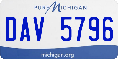 MI license plate DAV5796