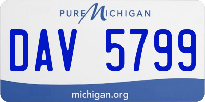 MI license plate DAV5799