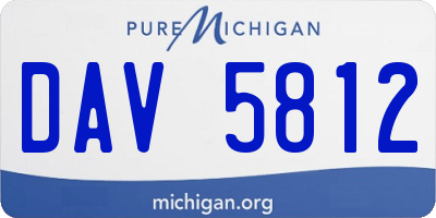 MI license plate DAV5812