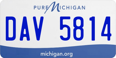 MI license plate DAV5814