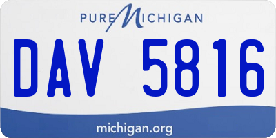 MI license plate DAV5816