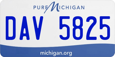 MI license plate DAV5825