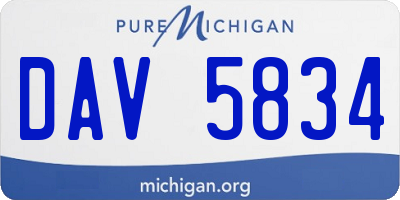 MI license plate DAV5834