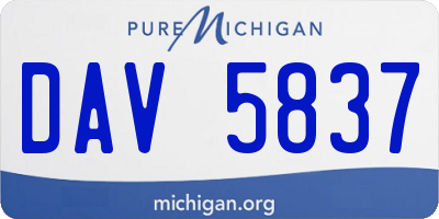 MI license plate DAV5837