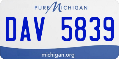 MI license plate DAV5839