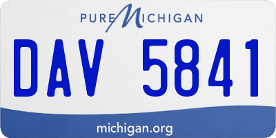 MI license plate DAV5841