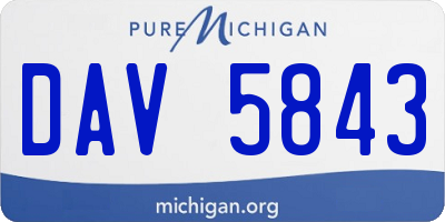 MI license plate DAV5843