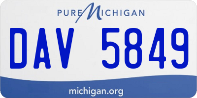 MI license plate DAV5849