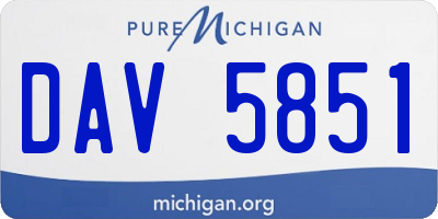 MI license plate DAV5851