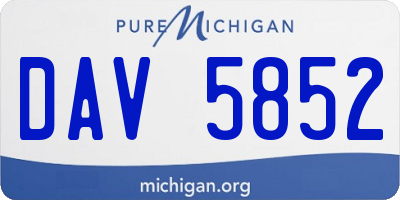 MI license plate DAV5852