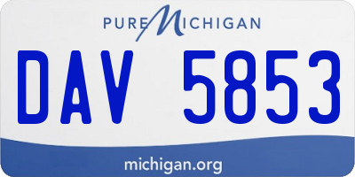 MI license plate DAV5853
