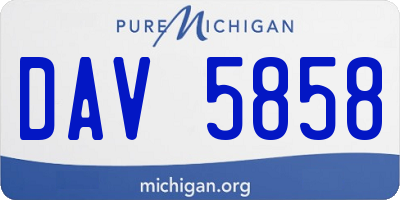 MI license plate DAV5858