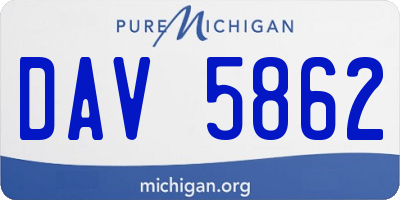 MI license plate DAV5862