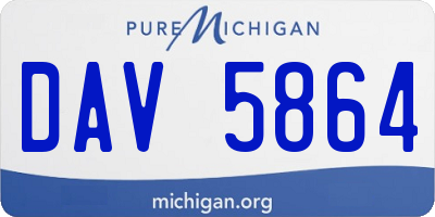 MI license plate DAV5864