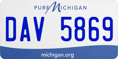 MI license plate DAV5869