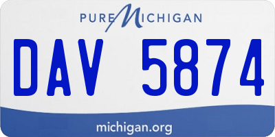 MI license plate DAV5874