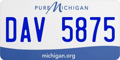 MI license plate DAV5875